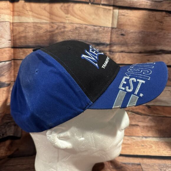 Mercer Transportation Hat Cap Adjustable H & L Strap Blue Black  Silver Logo - Picture 2 of 10